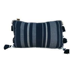 DEVI DESIGNS Tassel Ends Rope Corded Trim Throw Pillow.